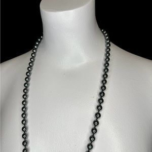 Long strand Hematite necklace